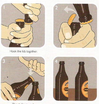 как рукой открыть бутылку пива