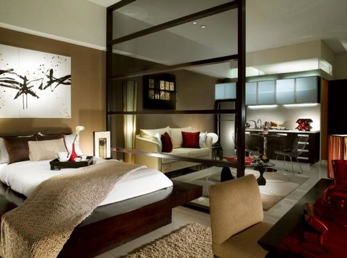 Дизайн комнаты две зоны спальни фото зонирование, как отгородить спальное место в однокомнатной