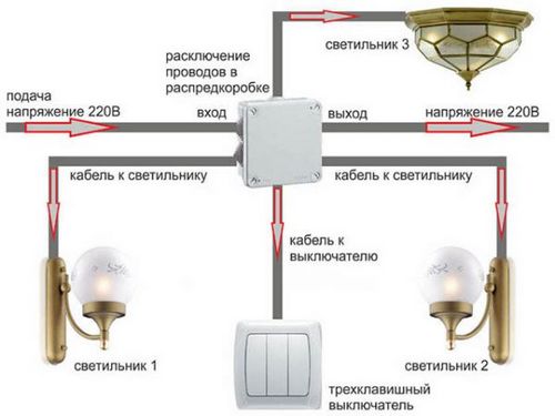 Как подключить трехклавишный выключатель - инструкция и схема
