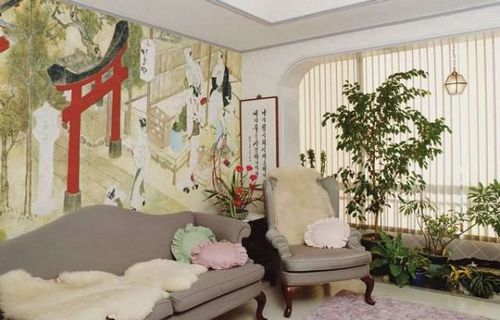 Фрески в интерьере гостиной на стену (50 фото идей)