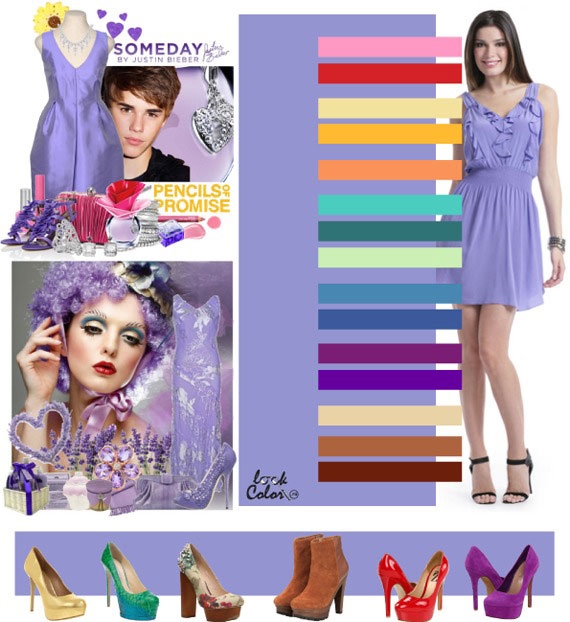 Какой цвет сочетается с фиолетовым в одежде женщины, что означает, с чем носить, кому идут оттенки