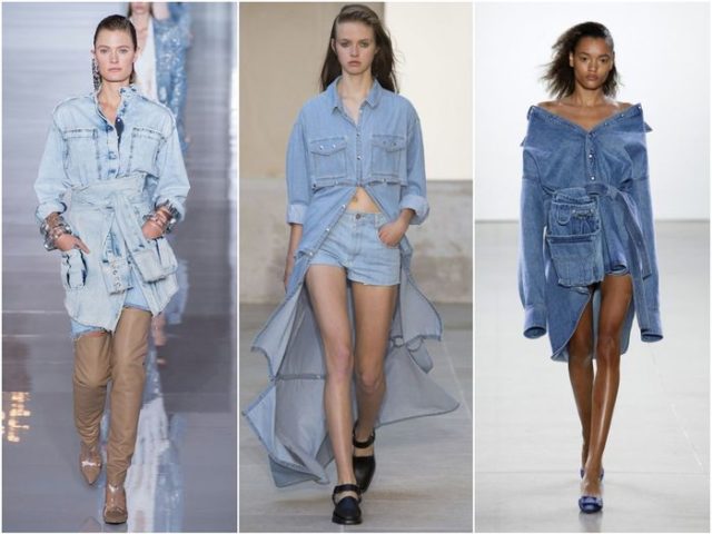 Женские джинсовые рубашки фасоны, с чем носить. Модные луки 2020, фото и образы