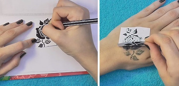 Как делают временное тату на 2 недели, 3 месяца с помощью карандаша для глаз, принтера, хной, ручкой