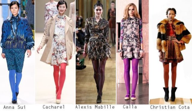 Как и с чем носить цветные женские колготки – модные советы от стилистов