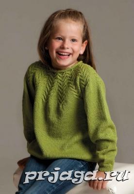 Как связать пуловер для девочки спицами