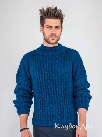 Как связать мужской пуловер спицами и крючком