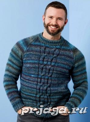 Как связать мужской пуловер спицами и крючком