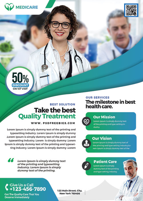 Medical Health Care - Premium flyer psd template