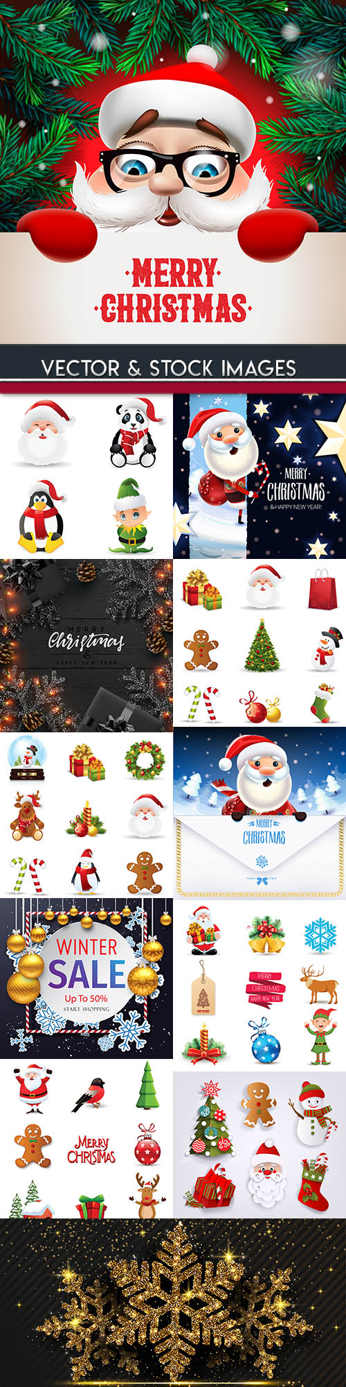 Merry Christmas and New Year background decorative 16