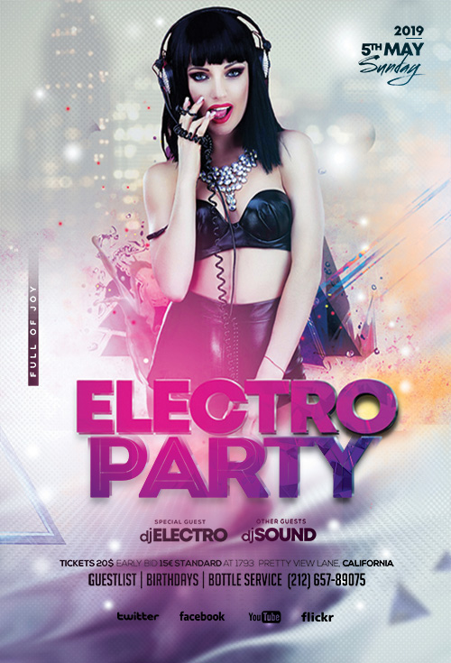 Electro Party PSD Flyer Template