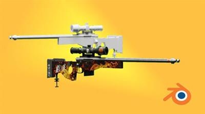 AWP Sniper Rifle Creation and Skin In Blender Blender 2.8