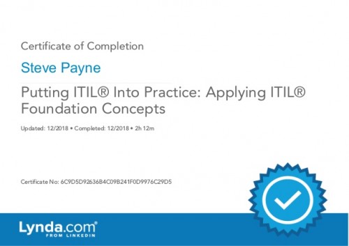 Linkedin - Learning Putting ITIL Into Practice Applying ITIL 4 Foundation Concepts