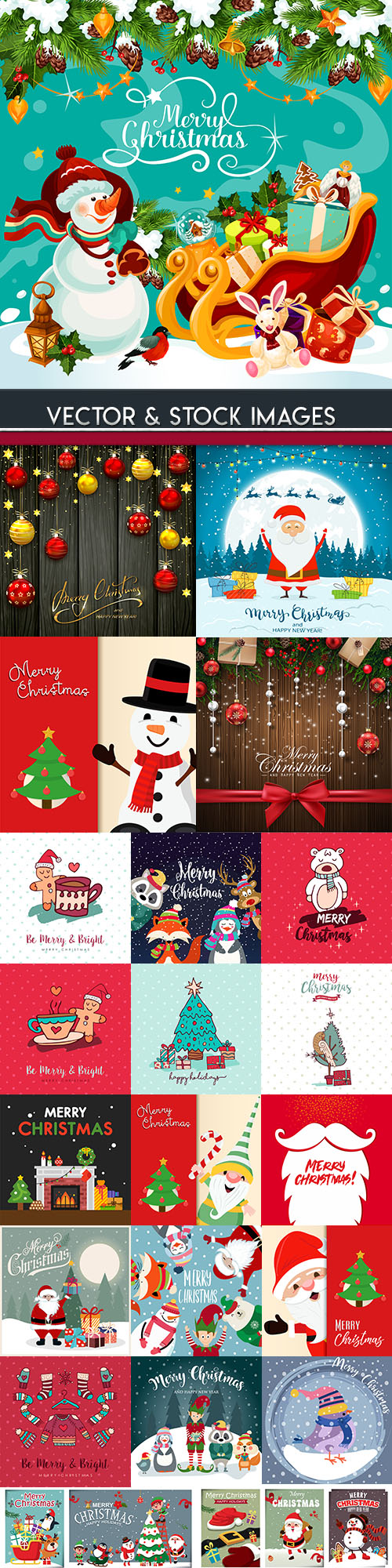 Merry Christmas and New Year background decorative 17