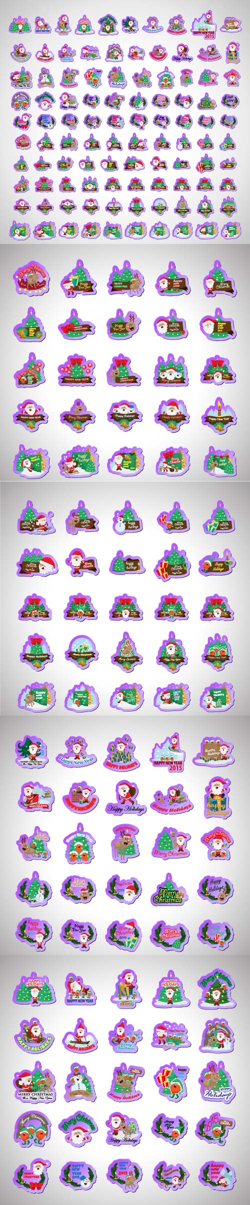 Christmas icons and elements vector set