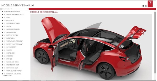 Tesla Model 3 Factory Workshop Repair Service Manual +Wiring diagrams + Body Repair Procedures