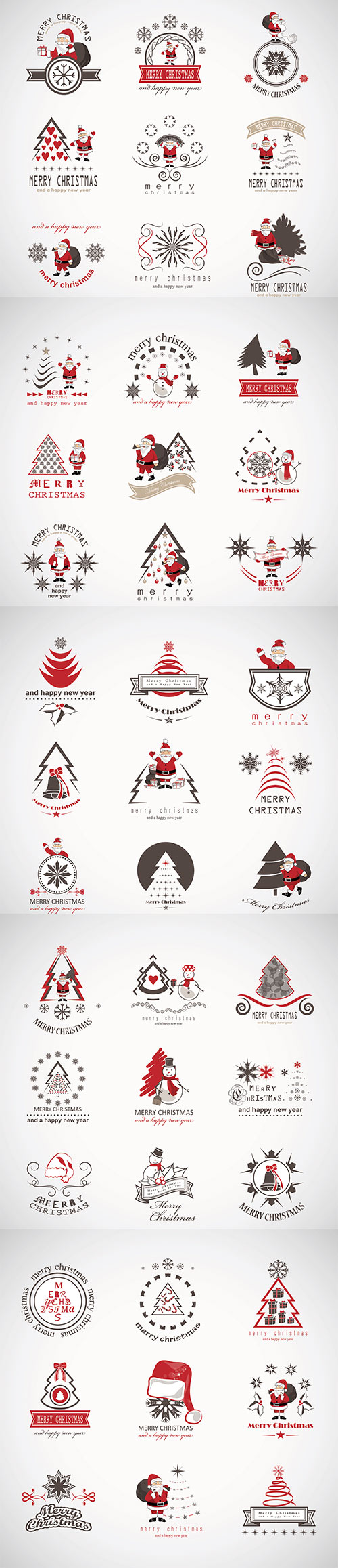 Christmas icons and elements set
