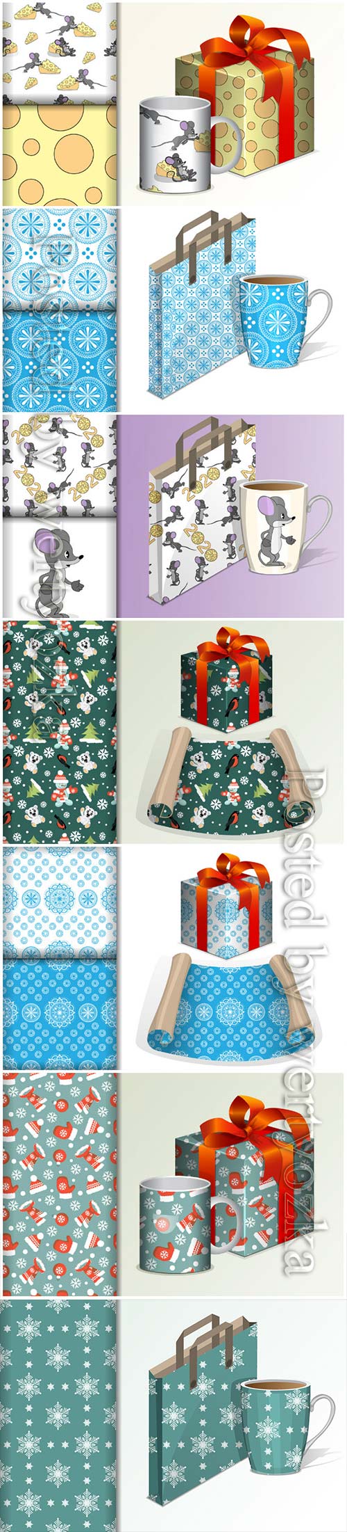 Seamless background paper roll and gift and mock up
