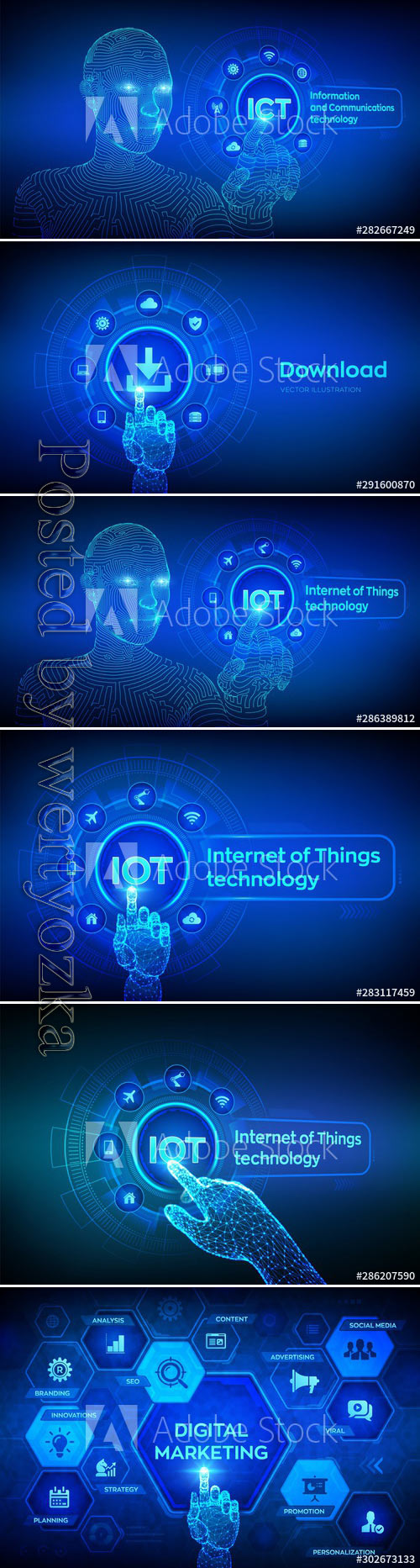 Internet of things technology concept on virtual screen