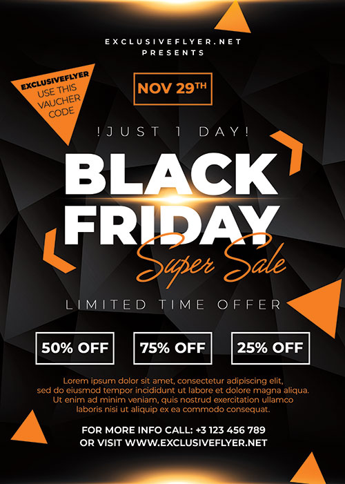 Black friday super sale - Premium flyer psd template
