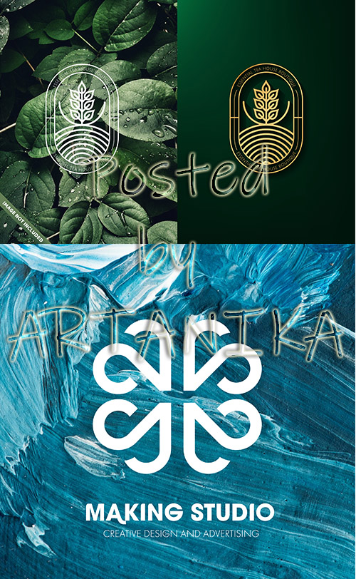 Tea Leaves and Design Studio Logos Template