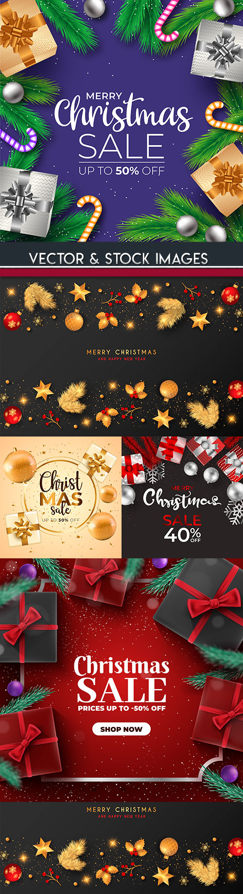 Merry Christmas and New Year background decorative 22