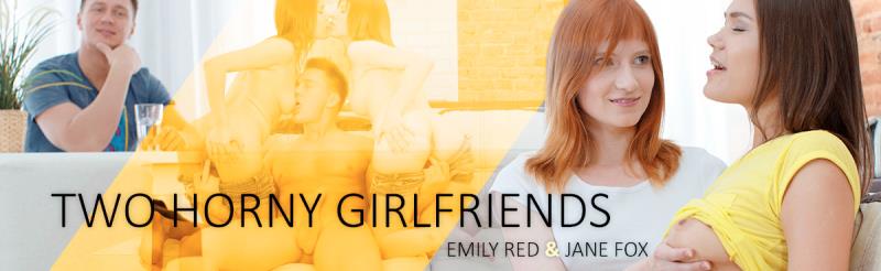Emily Red aka Lili Fox and Jane Fox aka Asa Belle, Mia Kiss - Two Horny Girlfriends Share one Fat Cock (2019/FullHD)