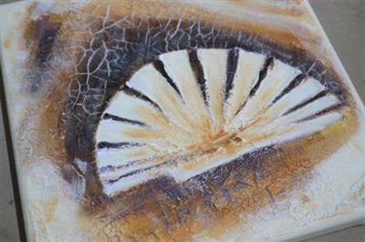 Mixed Media Class for Beginners: How to Paint a Crackled 3D Seashell Painting