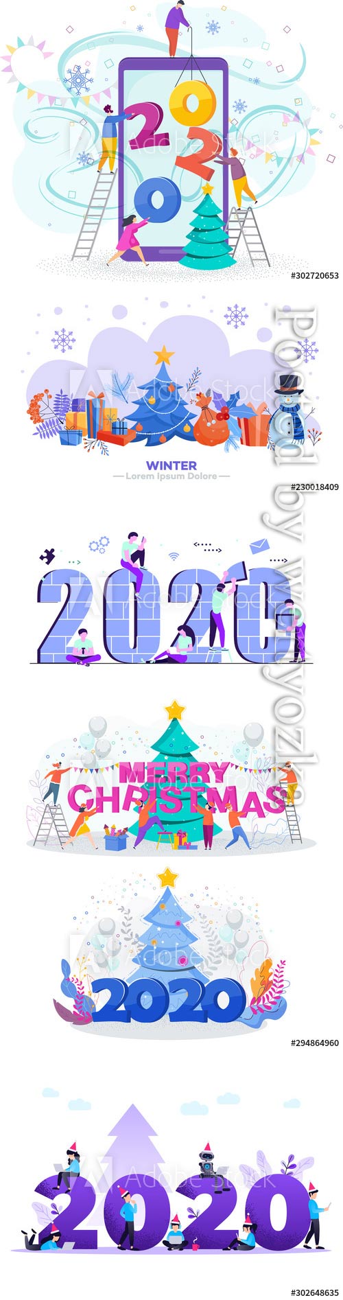 Flat design New Year vector concept