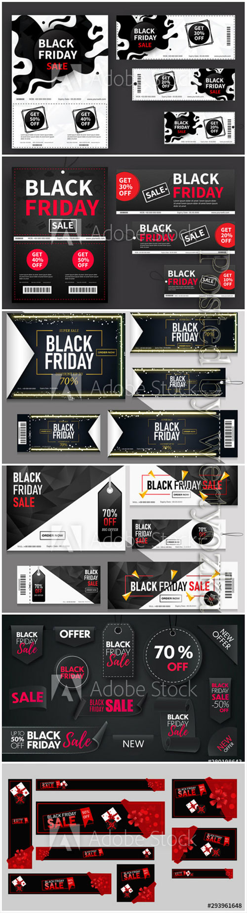 Black Friday sale coupons or tags collection