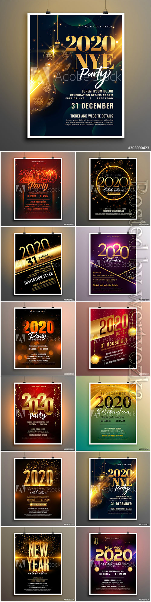 New year party celebration cover flyer template design
