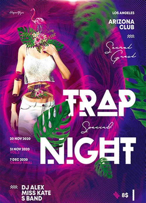 Trap Night V2211 2019 Premium PSD Flyer Template