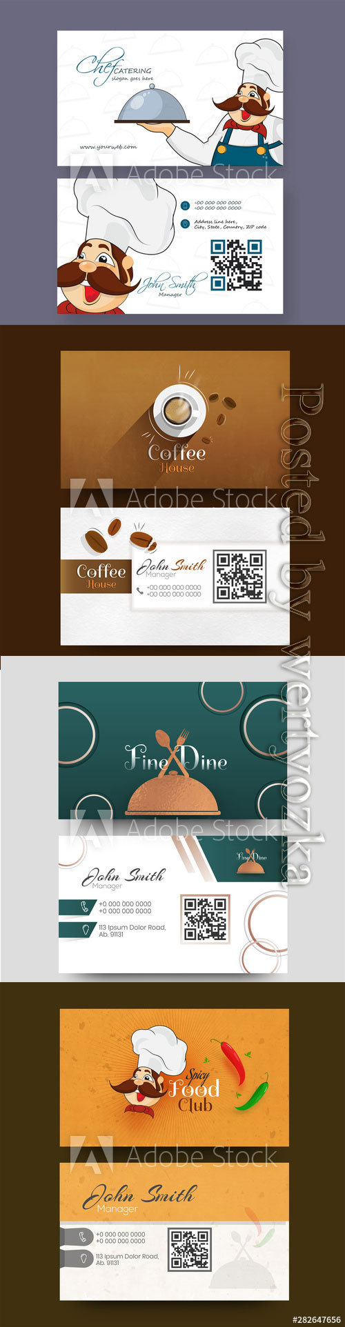 Food Club business card or visiting card design