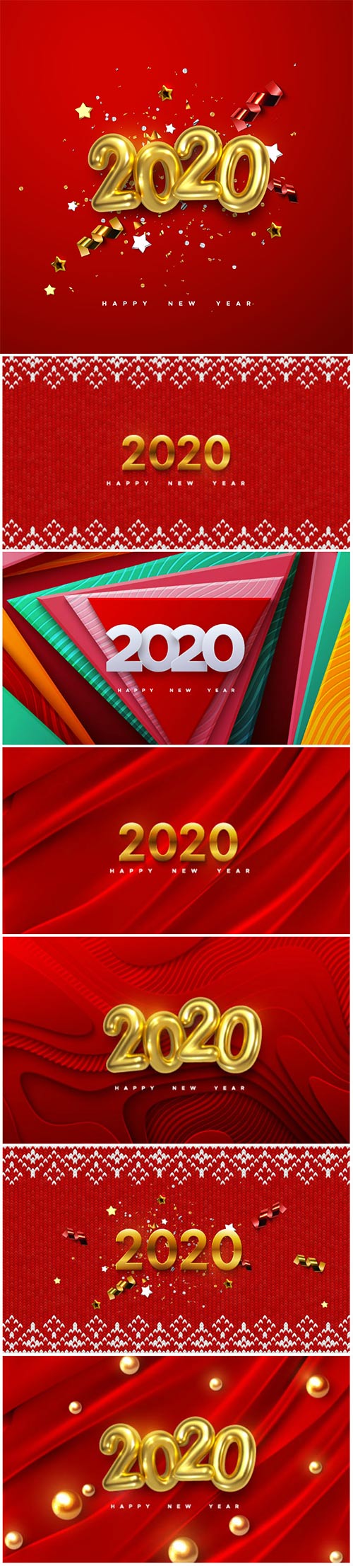 Happy New 2020 Year, holiday vector illustration of numbers 2020 # 2