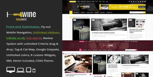 ThemeForest - Wine Masonry v2.8 - Review & Front-end Submission WordPress Theme - 8259466