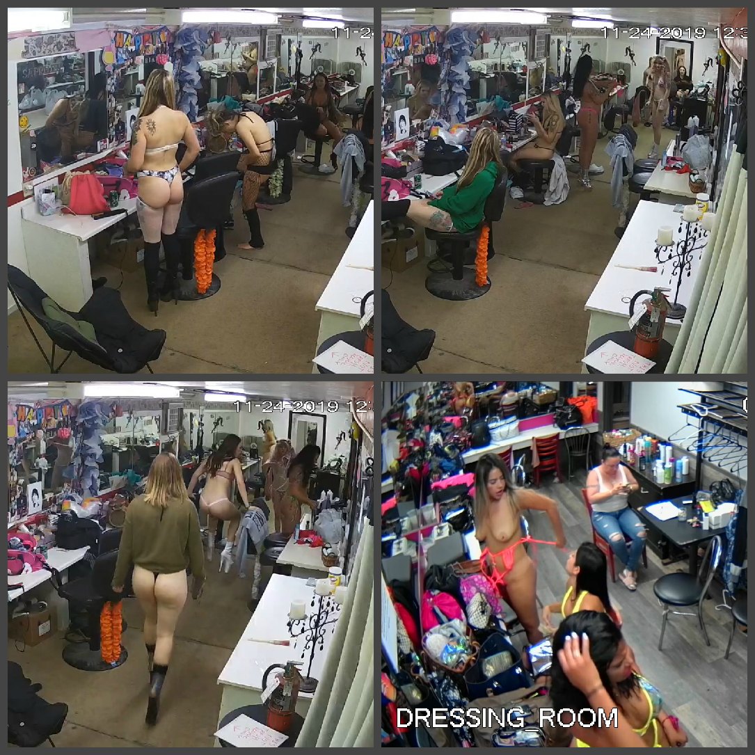 Make-up room Striptease of club / Гримёрка и раздевалка Стрипклубов (5 роликов) [2019 г., Voyeur, Locker Room, Dressing Room, HDRip]