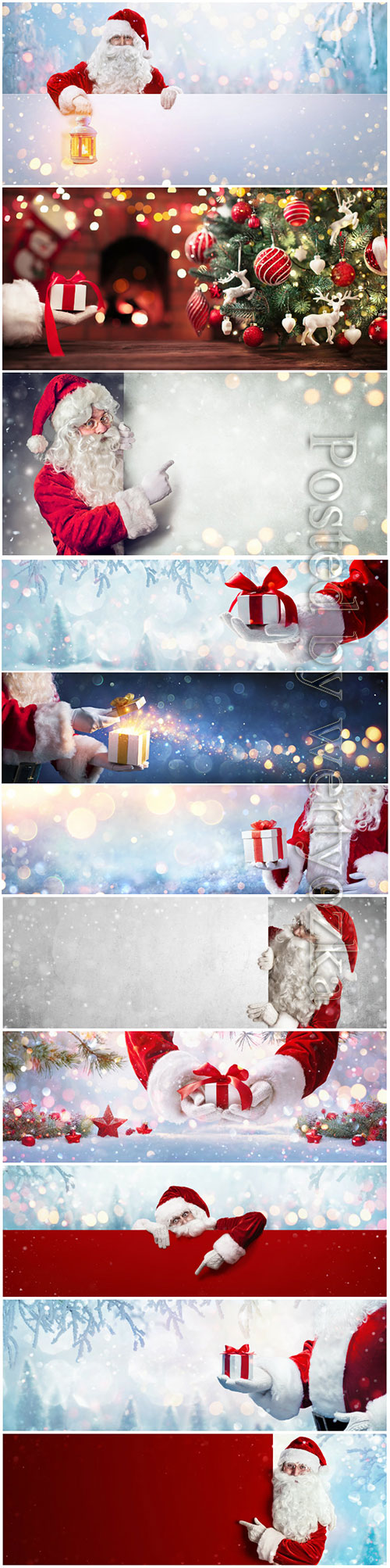 Santa Claus gift, Christmas holiday background