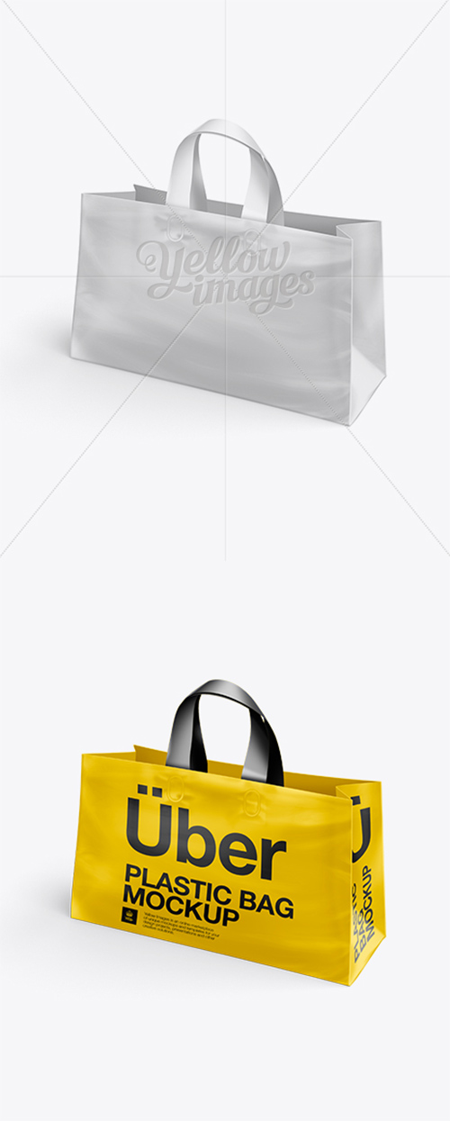 Plastic Shopping Bag PSD Mockup - Half Side View 10745 TIF