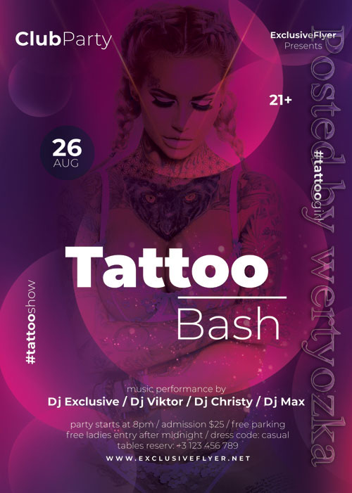 Tattoo bash - Premium flyer psd template
