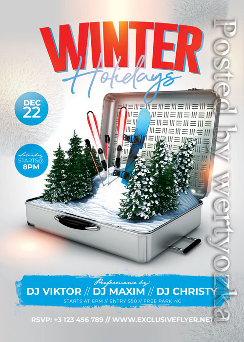 Winter holidays - Premium flyer psd template