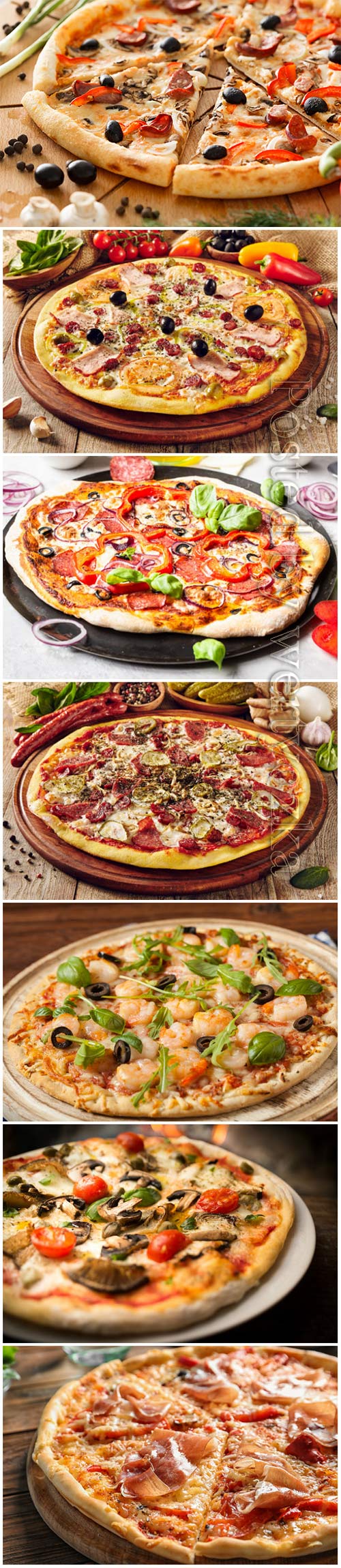 Delicious pizza with different products