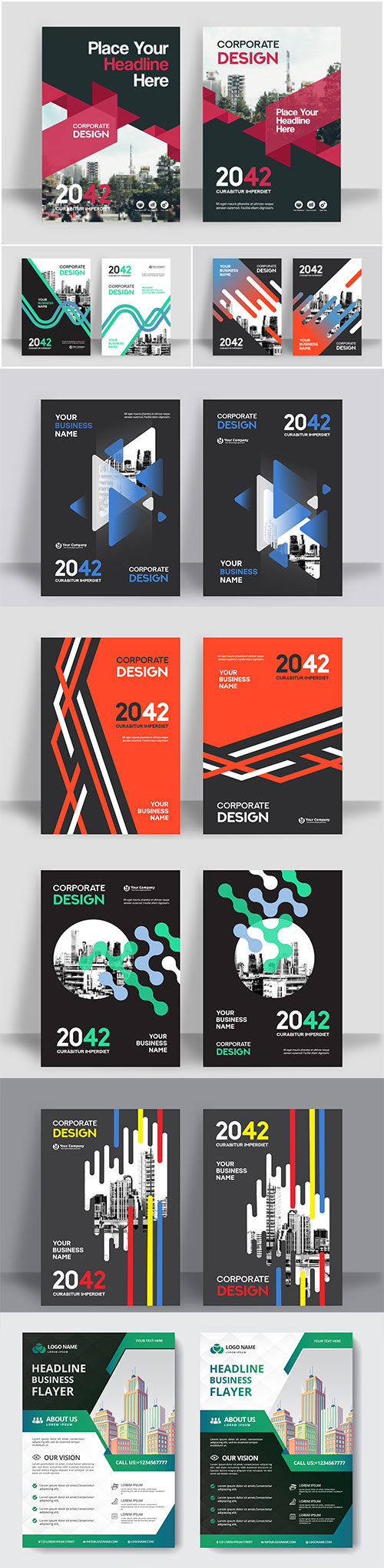 Corporate book cover design template in A4