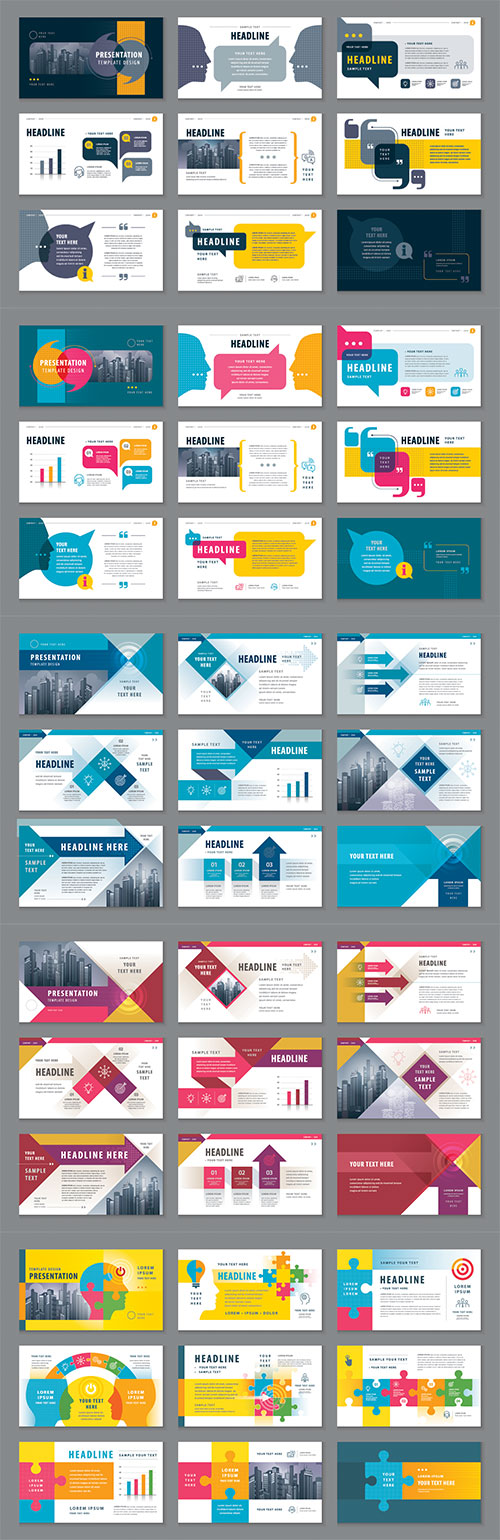 Abstract presentation templates, infographic elements template design