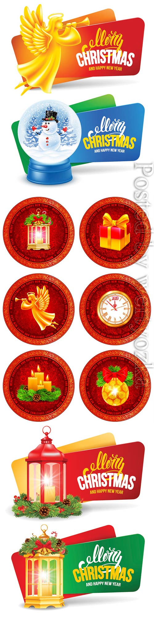 Christmas and New Year elements in vector
