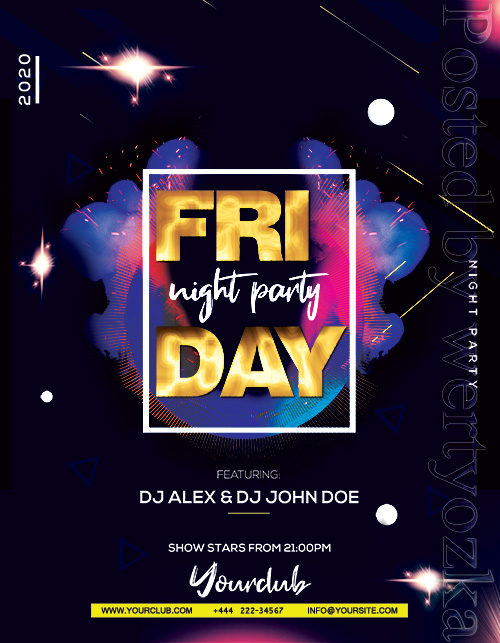 Friday Night Party  - Premium flyer psd template