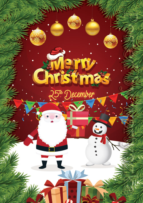 Merry Christmas Greeting - Premium flyer psd template
