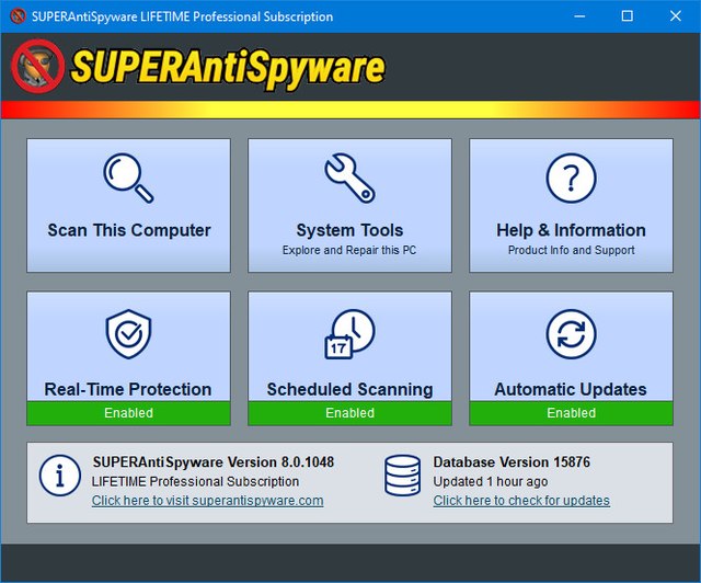 SUPERAntiSpyware Professional 8.0.1048