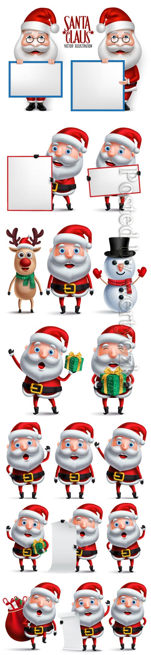 Santa claus christmas character set