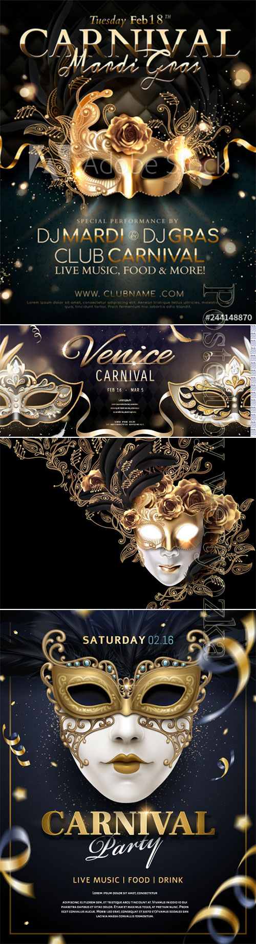 Venice carnival design, Mardi gras