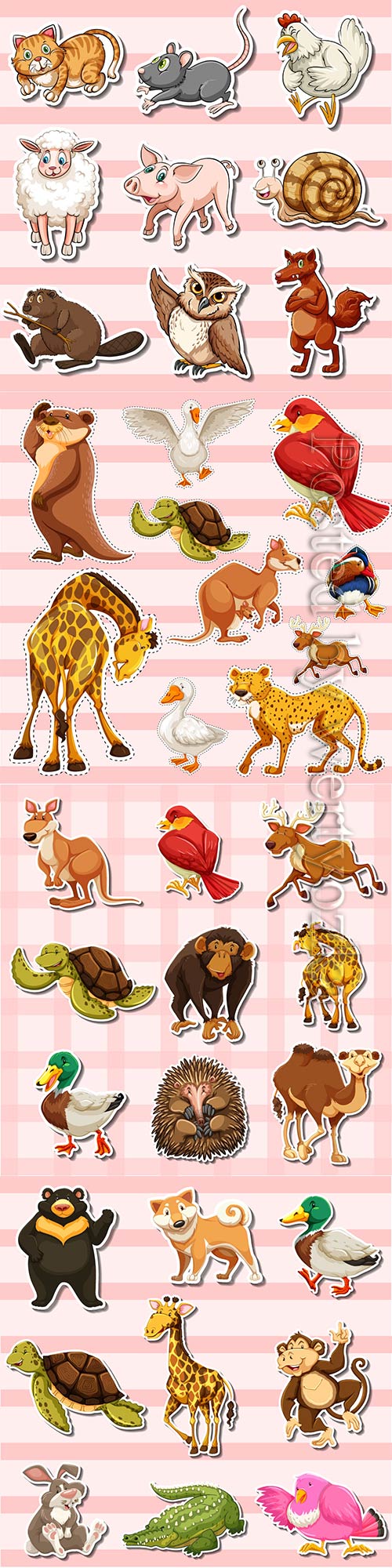 Sticker set with cute animals # 4