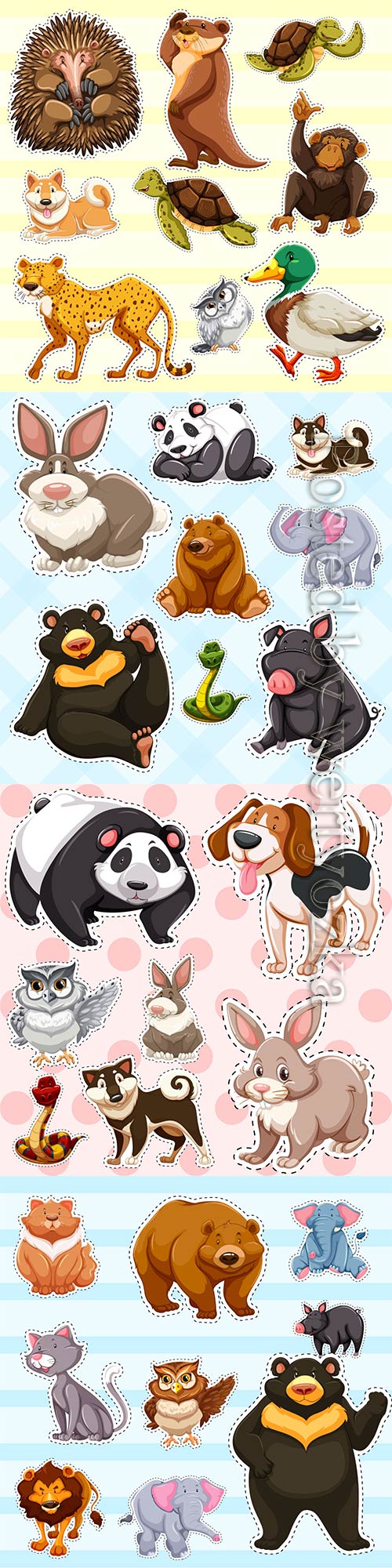 Sticker set with cute animals
